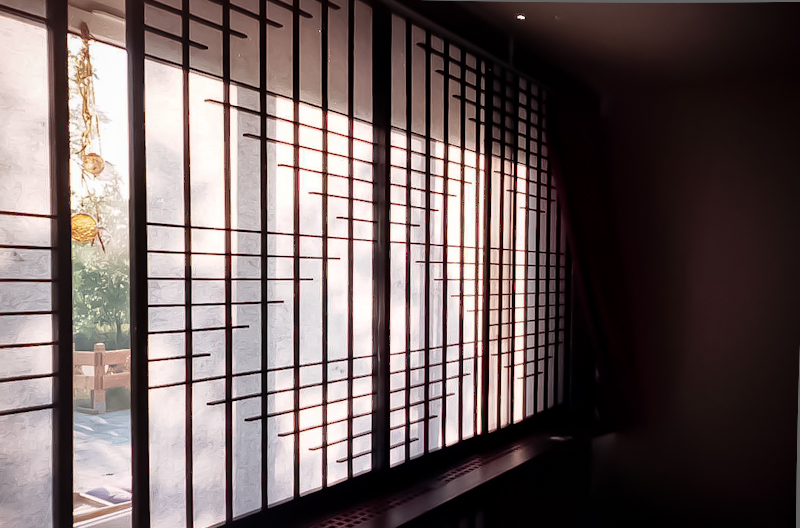 Black Shoji window trim